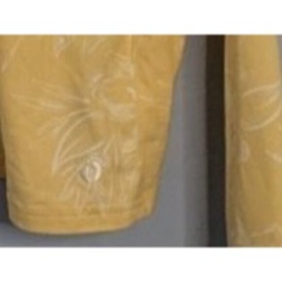 Hang Ten Womens XL Yellow Floral Long Sleeve Top shirt UV Protection Zipper Pock - Picture 6 of 10